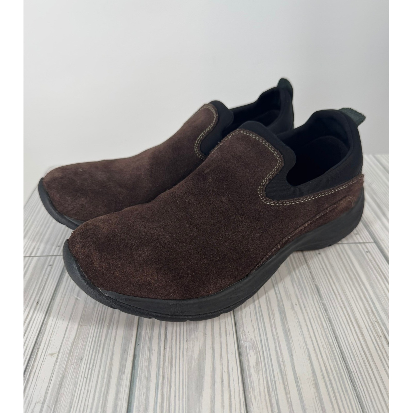 Merrell Mens Jungle Moc Dark Brown Suede Slip On Shoes Casual Loafers Size 11.5